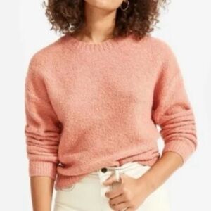 Everlane The Teddy Crewneck Boucle Wool Blend Sweater Heathered Coral Small